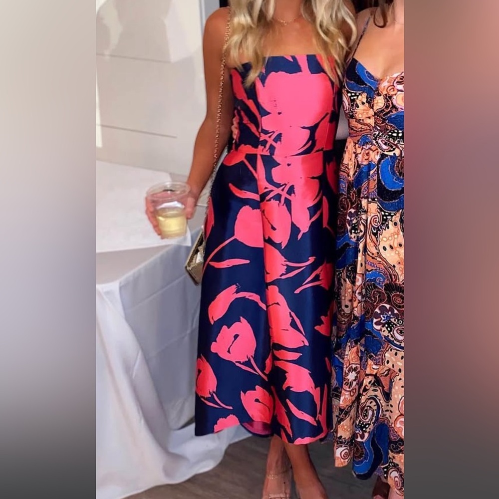 Sachin + Babi Pink and Navy Floral Dress